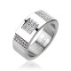 BAGUE ANNEAU CHIC BLING BLING HOMME TITANE POLI PAVÉ DE PIERRES STRASS