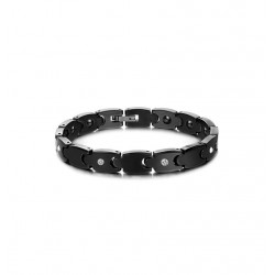 BRACELET GOURMETTE HOMME FEMME CÉRAMIQUE NOIR MAGNÉTIQUE AIMANTÉ