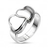 2 HEARTS STEEL ENGAGEMENT RING IDEAL SAINT VALENTINE