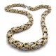Men's stainless steel and gold-plated chain bling byzantine mesh
