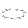 BRACELET CHAINE DE CHEVILLE SEXY FEMME ACIER BRELOQUE CROIX BOULE COEUR