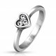 FINE RING FOR WOMAN STEEL HEART TRIO OF CRYSTALS SAINT VALENTINE