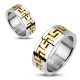 Engagement ring couple man woman steel gold plated greek