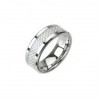 BAGUE ANNEAU HOMME ADO EN TUNGSTENE ET FIBRE DE CARBONE BLANCHE
