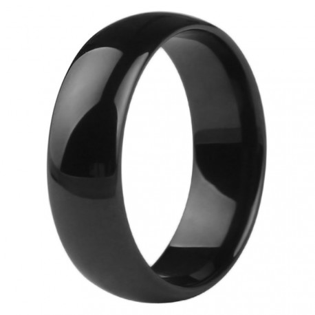 bague alliance de mariage anneau homme en pur céramique noire luxe