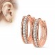 PAIRE BOUCLES D'OREILLES POUR HOMME ADO TIGE FERMOIR ACIER RONDE ZIRCON DIAMS SWAROVSKI BLANC 5mm NEUF