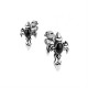 Pair of earrings for men tribal cross with gothic onyx