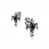 Pair of earrings for men tribal cross with gothic onyx