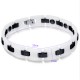 Bracelet pour homme céramique blanche et noire fermoir acier 20cm 10mm