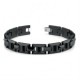 BRACELET GOURMETTE POUR HOMME CÉRAMIQUE LAQUÉ NOIRE MAGNÉTIQUE 20CM