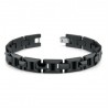 Bracelet gourmette pour homme céramique laqué noire magnétique 20cm