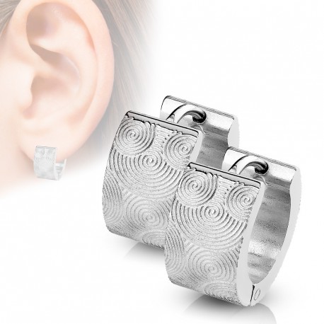 PAIRE BOUCLES D'OREILLES POUR HOMME ADO TIGE FERMOIR ACIER RONDE ZIRCON DIAMS SWAROVSKI BLANC 5mm NEUF