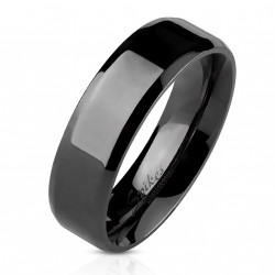 Bague pour homme femme acier couleur plaqué noir toute noire laqué