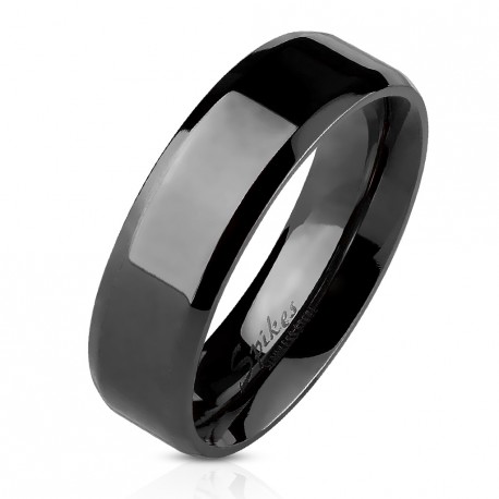 Bague pour homme femme acier couleur plaqué noir toute noire laqué