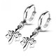 Pair of men's and women's steel clip ring earrings fleur de lys