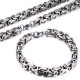Byzantine hip hop bling stainless steel men's chain bracelet set
