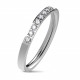 Steel woman engagement ring with 8 zirconia stones 3mm