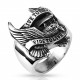 Stainless steel men's signet ring eagle live to ride biker USA