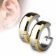 Pair of steel and gold-plated creole earrings for men and women