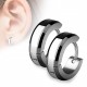 PAIRE BOUCLES D'OREILLES POUR HOMME ADO TIGE FERMOIR ACIER RONDE ZIRCON DIAMS SWAROVSKI BLANC 5mm NEUF