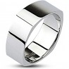 Bague anneau de fiançaille chevalière carré homme femme acier miroir