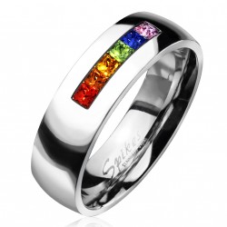 Bague anneau de fiançailles femme homme acier couple gay lesbienne
