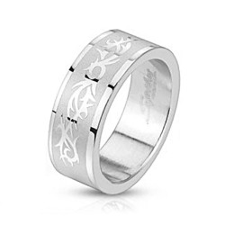 Bague anneau femme homme acier inoxydable relief chiffres romains