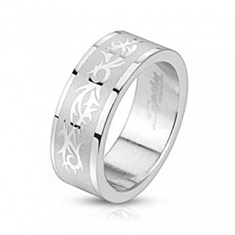 Bague anneau femme homme acier inoxydable relief chiffres romains