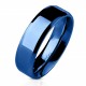 Bague pour homme femme couple acier couleur plaqué toute bleue laqué