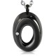 Woman's black ceramic pendant with oval zirconia letter O