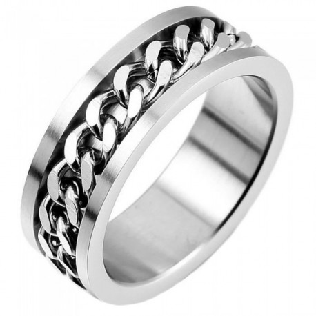 bague fiançailles alliance mariage homme femme chaine enchainée acier