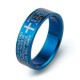 Ring woman man steel blue cross bible prayer our father