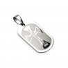 PENDENTIF HOMME ACIER AVEC GRAVURE CROIX FLAMME BIKER ET 1 CHAINE