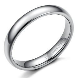 Bague anneau alliance de mariage homme femme en tungstène solide 4mm