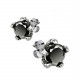 PAIRE BOUCLES D'OREILLES POUR HOMME ADO GRIFFE D'AIGLE EN ACIER ET ZIRCON NOIR GOTHIQUE NEUF 131