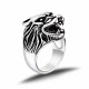 Stainless steel signet ring wolf head game of thrones stark