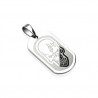 PENDENTIF HOMME ACIER AVEC GRAVURE CROIX FLAMME BIKER ET 1 CHAINE