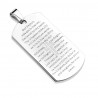 PENDENTIF HOMME ACIER PLAQUE ACIER MILITAIRE EFFET MIROIR ET 1 CHAINE