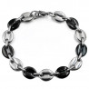 bracelet pour homme en maille grain de café acier inoxydable 20cm 10mm