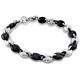 Bracelet bicolore homme en maille grains de café acier et noir 20cm 7mm