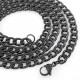 Grande chaine homme acier plaqué noir lien maille gourmette 6mm 54cm