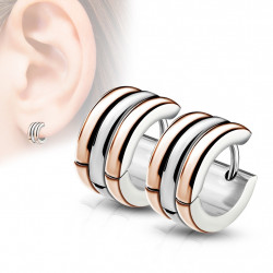 PAIRE BOUCLES D'OREILLES POUR HOMME ADO TIGE FERMOIR ACIER RONDE ZIRCON DIAMS SWAROVSKI BLANC 5mm NEUF