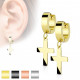 PAIRE BOUCLES D'OREILLES POUR HOMME ADO TIGE FERMOIR ACIER RONDE ZIRCON DIAMS SWAROVSKI BLANC 5mm NEUF