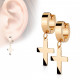 PAIRE BOUCLES D'OREILLES POUR HOMME ADO TIGE FERMOIR ACIER RONDE ZIRCON DIAMS SWAROVSKI BLANC 5mm NEUF