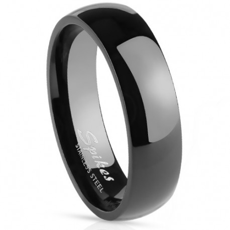 Bague pour homme femme acier couleur plaqué noir toute noire laqué