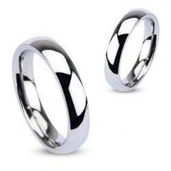 BAGUE ANNEAU ALLIANCE MARIAGE HOMME FEMME ADO ACIER 316L NEUF NEUVE MIROIR 4mm