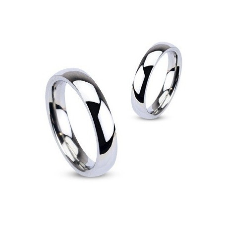 BAGUE ANNEAU ALLIANCE MARIAGE HOMME FEMME ADO ACIER 316L NEUF NEUVE MIROIR 4mm