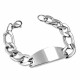 Bracelet homme acier maille figaro plaque personnalisable 22cm 21mm