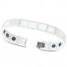 BRACELET GOURMETTE POUR HOMME CERAMIQUE NOIR BLANCHE MAGNETIQUE 18CM