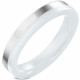 Bague anneau alliance de mariage femme bicolore acier et céramique blanche